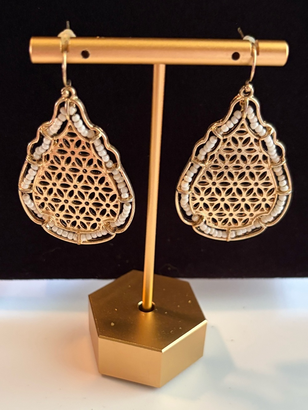 Vintage Gold Filigree Teardrop Earrings - Women Jewelry